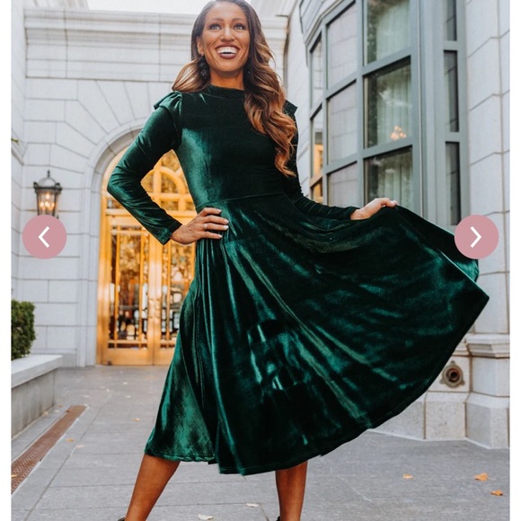 Ivy City Co Dresses & Skirts - Ivy City Co emerald green velvet dress
